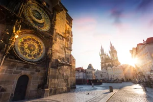 Prague's Astronomical Clock and Old Town Square courtesy Depositphotos.com