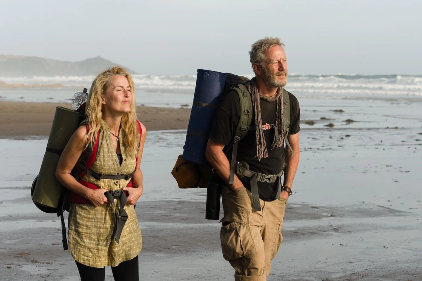 Gillian Anderson and Jason Isaacs in The Salt Path (2025)