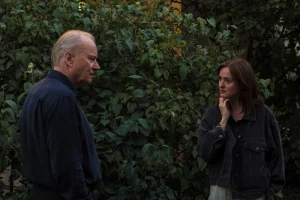 Stellan Skarsgård and Renate Reinsve in Sentimental Value (2025)