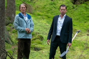 Nikolaj Lie Kaas and Mads Mikkelsen in The Last Viking (2025)