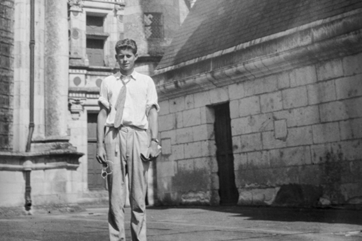 A young John F. Kennedy at the Château de Chambord, France, July 19, 1937. Photo: John F. Kennedy Presidential Library and Museum