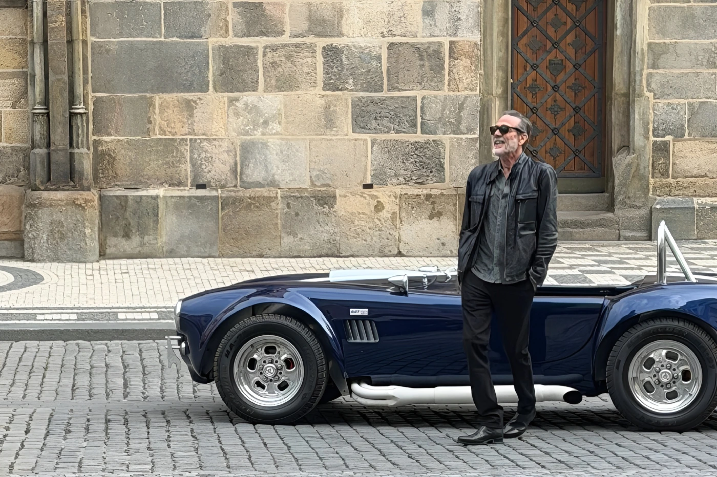 Jeffrey Dean Morgan on the Prague set of Destination X. Photo: Facebook / Gerald Christie