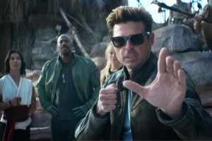 Ludi Lin, Mehcad Brooks, and Karl Urban in Mortal Kombat II (2026)