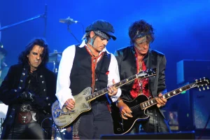 Alice Cooper, Johnny Depp, and Joe Perry perform in Rio De Janeiro in 2016 courtesy DepositPhotos.com